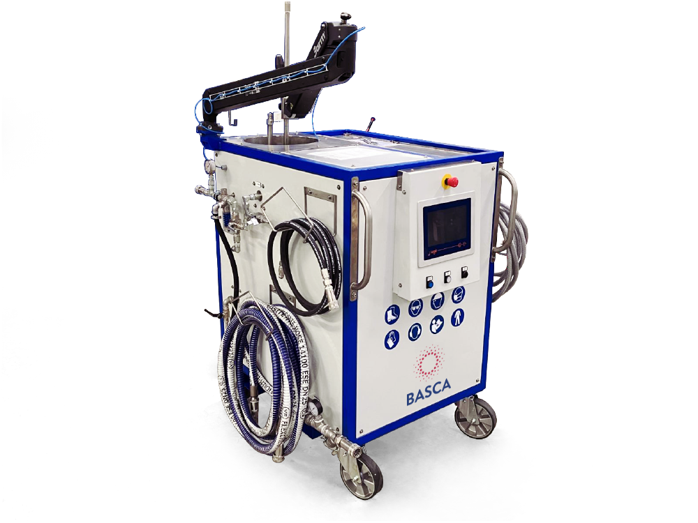 BascaMobile portable washing unit with reach arm and hoses