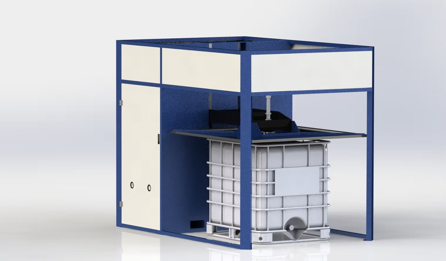 BascaWM tank and IBC washing chamber with IBC tote loaded